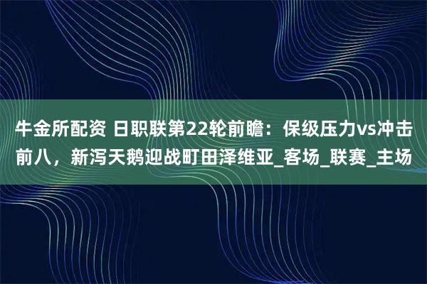 牛金所配资 日职联第22轮前瞻：保级压力vs冲击前八，新泻天鹅迎战町田泽维亚_客场_联赛_主场