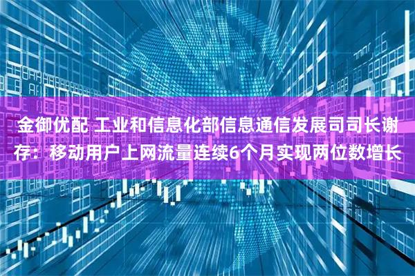 金御优配 工业和信息化部信息通信发展司司长谢存：移动用户上网流量连续6个月实现两位数增长